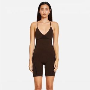 NAGNATA Rib Cacao Black Playsuit